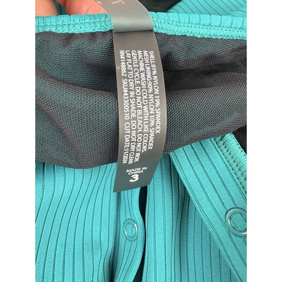 *New Torrid 2 Pc Swimsuit Womens Plus 3 Green High Neck Henley Top Cheeky Brief - Picture 8 of 13